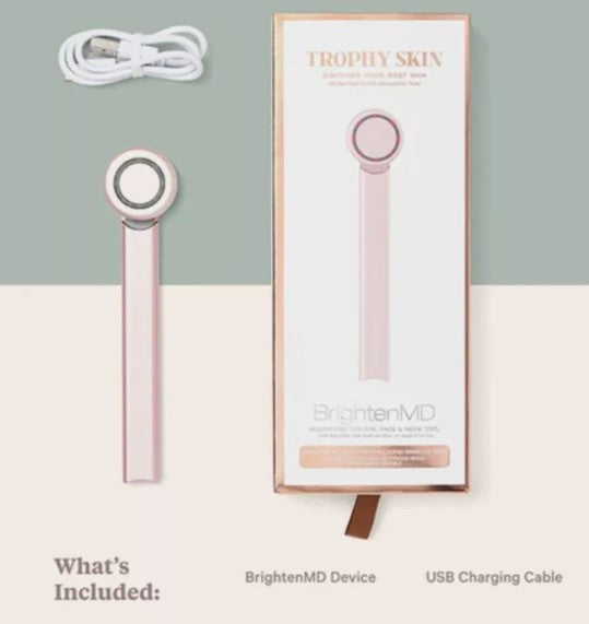 Trophy Skin BrightenMD 4-In-1 Portable Microcurrent Facial Device with Red Light Therapy