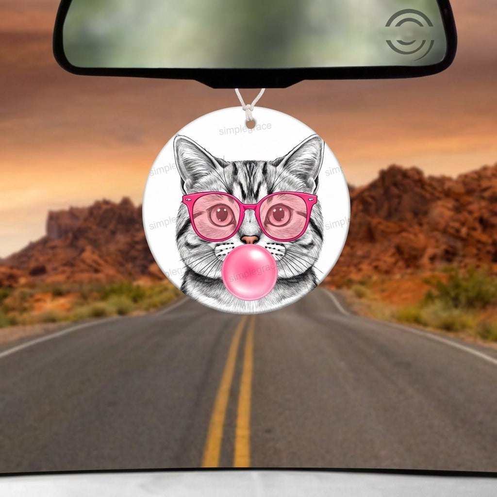Cat withBubblegum - Bubblegum Scented Premium Car Freshener